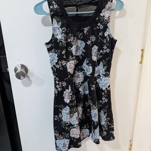 Divided Kids Dress with Black and White Floral Design H&M